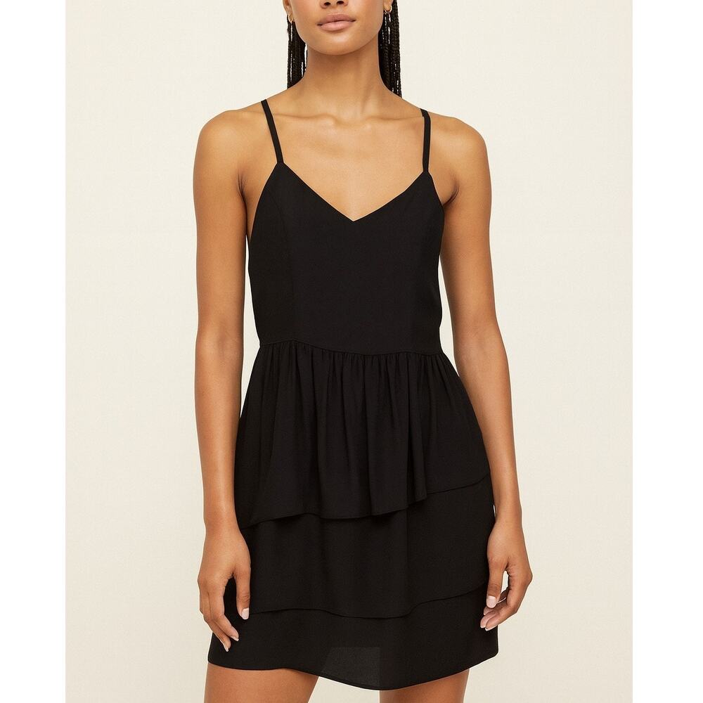 Greylin Silk Cutout Mini Dress Black
